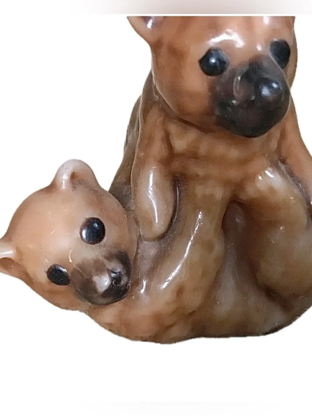 Brown Bear Molded Wax Candle Mama And Baby Cub Animals Rustic Cottagecore Cute